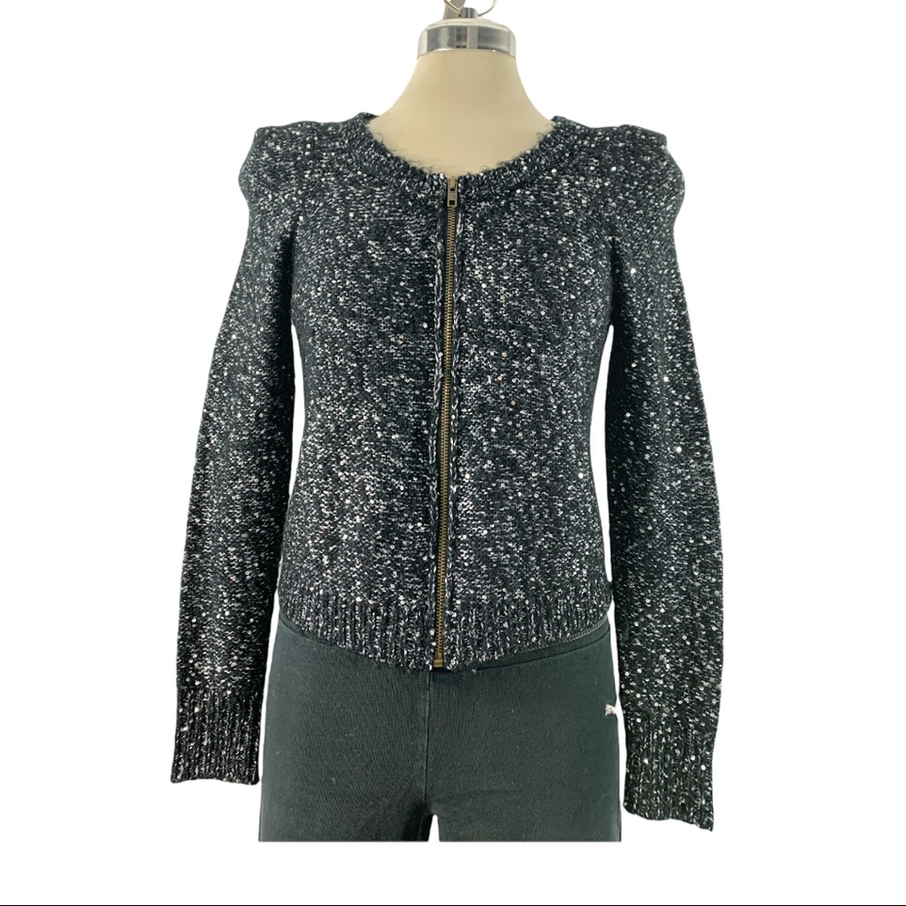 Peace Dove Elegant Black and Metallic  Long Sleeves Top Size SP.
